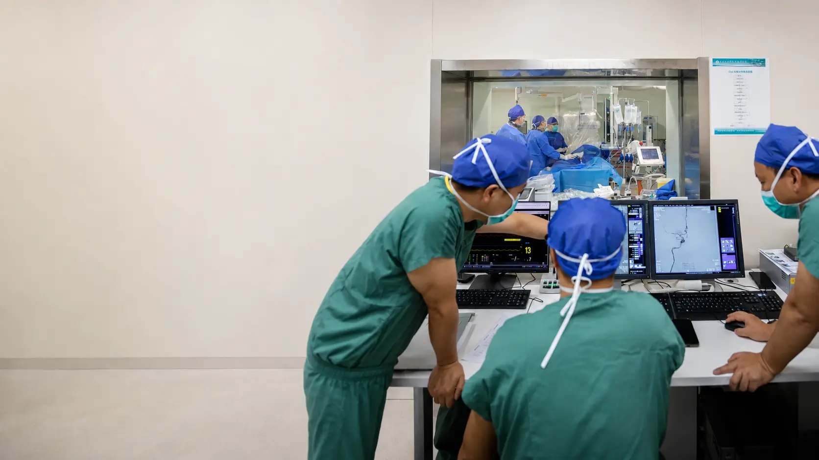 Medical team providing care in a modern treatment room